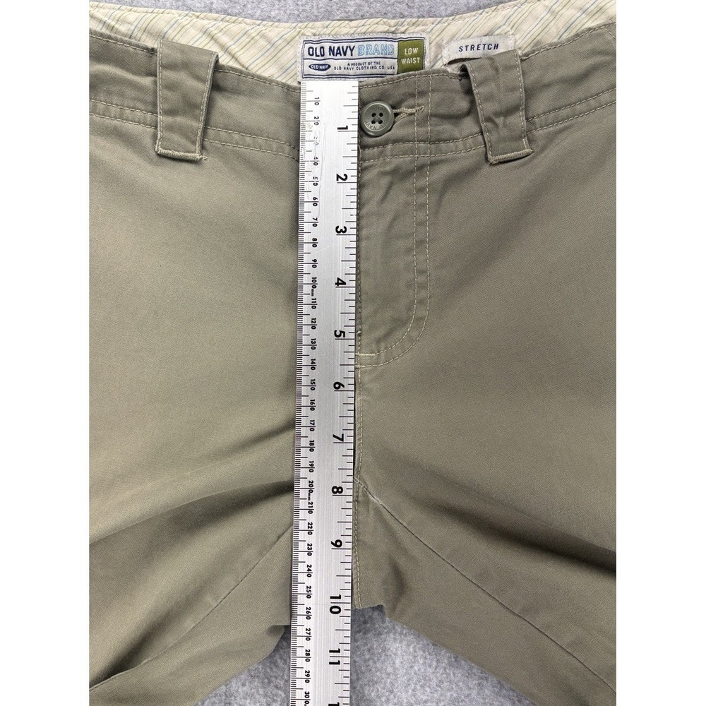 Vintage Old Navy Chino Pants Womens 8 Short Khaki Stretch Low Waist Preppy Y2K - Picture 11 of 12